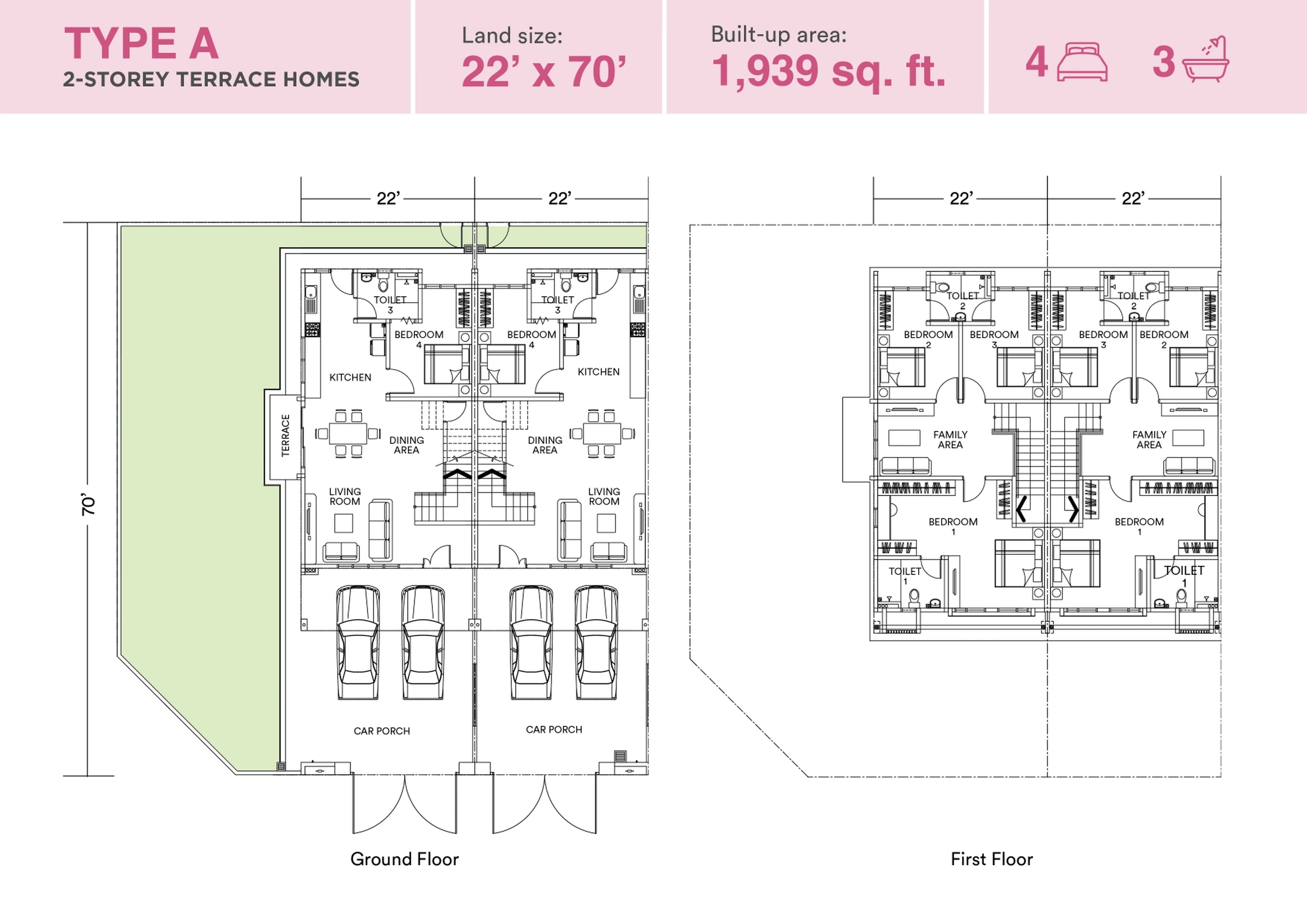 Official Astera Type A ground and first floor plans